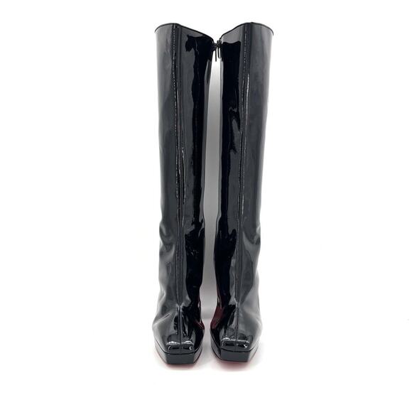 NEW Christian Louboutin Alleo 90 Patent Knee High Platform Boots 41 - Picture 5 of 9